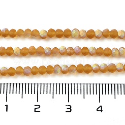 ジェイド風ガラスビーズ連売り  半分ABカラーメッキ  多面カット  艶消し  ロンデル  ペルー  2.9~3.3x2mm  穴：0.7mm  約135~140個/連  32~34cm&nbsp;EGLA-A034-T2mm-MB04