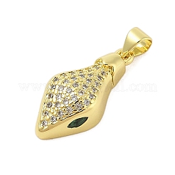 Rack Plating Brass Micro Pave Cubic Zirconia Pendants&nbsp;KK-Z074-62G