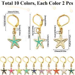 Starfish Alloy Enamel Pendant Decorations&nbsp;HJEW-SC00051