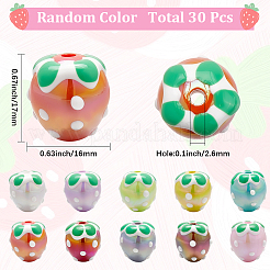 30Pcs UV Plating Rainbow Iridescent Acrylic Beads&nbsp;PACR-SC0001-06