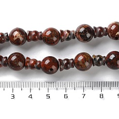 Natural Brecciated Jasper 3-Hole Guru Beads Strands&nbsp;G-K149-56