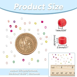 2 連売り 手作りランプワークビーズ 連売り  ディスクビーズ  カラフル  2.5x2mm  穴：1mm  約224個/連&nbsp;LAMP-NB0002-08D