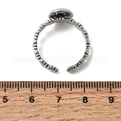 フラワー304ステンレススチールカフリング部品  ラウンドベゼルカップリングセッティング  ステンレス鋼色  9.5mm  usサイズ8 1/2(18.5mm)  トレイのサイズ：8mm&nbsp;STAS-P454-05A-P