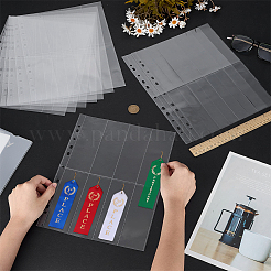 プラスチック製フォトカードスリーブバインダーポケット10個  長方形  透明  310x230x0.3mm  穴：6.5mmと10.5x6.5mm  内径：156x53mm&nbsp;DIY-WH0709-071B