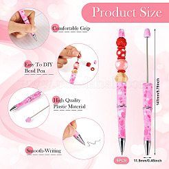5Pcs Valentine's Day Theme Heart Pattern Plastic with Iron Ball-Point Pen&nbsp;FIND-TA0004-05
