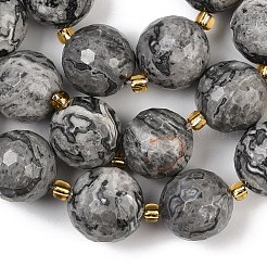 Natural Map Stone Beads Strands&nbsp;G-C249-A05-16mm