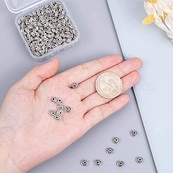 チベット風合金スペーサービーズ  ロンデル  アンティークシルバー  6x3mm  穴：2mm  約300個/箱&nbsp;TIBEB-PH0004-06AS