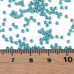 11/0 チェコ不透明ガラスシードビーズ  光沢のある  ラウンド  ターコイズ  2.2x1.5mm  穴：0.7mm  約500 G /袋&nbsp;SEED-N004-003B-30