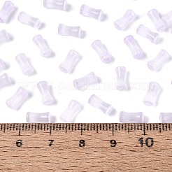 Fgbグレードaドローベンチスタイルガラスシードビーズ  竹の共同  模造キャットアイビーズ  ライラック  7.5x3.5~4mm  穴：1.2~1.5mm  約3000個/ポンド&nbsp;SEED-Q040-01A-14