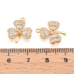 Brass Micro Pave Cubic Zirconia Pendants&nbsp;KK-N263-04G