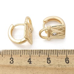 Brass & Glass Hoop Earrings&nbsp;EJEW-Q014-12G