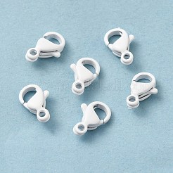 スプレー塗装された304ステンレススチールのロブスタークロウ留め金  ホワイト  9.5x6x3mm  穴：1.2mm&nbsp;STAS-R120-01A-01