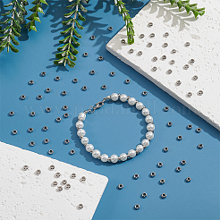 201ステンレスビーズ  ロンデル  ステンレス鋼色  4x2mm  穴：2mm  300pc&nbsp;STAS-UN0061-33B
