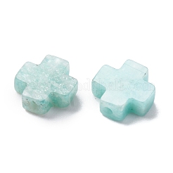 ナチュラルアマゾナイトビーズ  クロス  8x8x3mm  穴：1.2mm&nbsp;G-K369-04P
