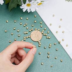 400個のDIY電気メッキ非磁性合成ヘマタイトストレッチブレスレット作成キット  丸いビーズと伸縮性のある糸を含む  黄金メッキ  4mm  穴：1mm&nbsp;DIY-SC0014-93G