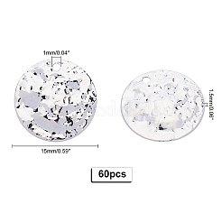 真鍮ハンマーペンダント  フラットラウンド  ニッケルフリー  プラチナメッキ  15x1.5mm  穴：1mm  60個/箱&nbsp;KK-PH0002-13P-NF