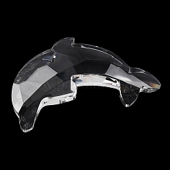 ガラスビッグサイズペンダントトップ  シャンデリアクリスタル吊り下げペンダント用  イルカのチャーム  多面カット  透明  80x70x16mm  穴：1.6mm&nbsp;GLAA-G122-01