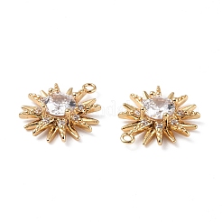 Brass Micro Pave Clear Cubic Zirconia Pendants&nbsp;KK-E068-VF268