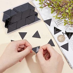 アクリルミラーラインストーンを縫う  コスチュームイブニングドレス用布衣料装飾アクセサリー  三角形  ブラック  25x28x1.5mm  穴：1.2mm  100pc&nbsp;DIY-GA0002-40