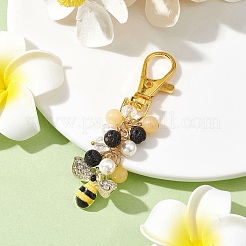 Bees Alloy Rhinestone Pendant Decorations&nbsp;HJEW-JM01774