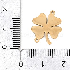 Saint Patrick's Day 304 Stainless Steel Shamrock Connector Charms&nbsp;LS-STAS-Z183-04G
