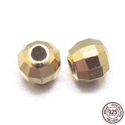 ファセットラウンド 925 スターリングシルバー スペーサー ビーズ  18KGP本金メッキ  2mm  穴：0.8mm  約1086個/20g&nbsp;STER-M103-03-2mm-G