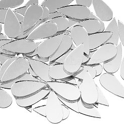 ガラスモザイク鏡タイル  家の装飾やdiyの工芸品  ティアドロップ  銀  25.5x12x1.2mm&nbsp;DIY-OC0005-49