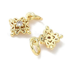 Brass Micro Pave Cubic Zirconia Pendants&nbsp;KK-Z120-14G