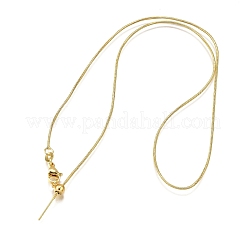 1MM Brass Round Snake Chain Adjustable Slider Necklaces&nbsp;NJEW-M108-29G