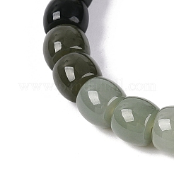 Gradient Color Natural Myanmar Jade Barrel Beaded Stretch Bracelets&nbsp;BJEW-Q100-03