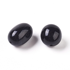 天然石黒瑪瑙ビーズ  染め＆加熱  オーバル  10~21x7~15mm  穴：1.2~1.6mm&nbsp;G-L533-01