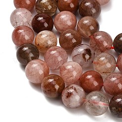天然のレッドルチルクォーツビーズ連売り  ラウンド  10mm  穴：1.2mm  約33個/連  15.16''（38.5センチメートル）&nbsp;G-G300-A02-10mm