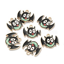 Halloween Light Gold Tone Alloy Enamel Pendants&nbsp;ENAM-P247-13KCG
