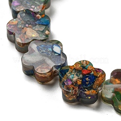 Dyed Natural Imperial Jasper with Resin Beads Strands&nbsp;G-G083-G05-01