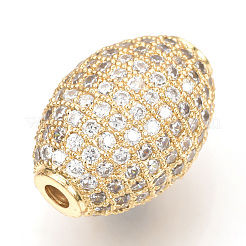 Brass Micro Pave Cubic Zirconia Beads&nbsp;ZIRC-Q013-128G