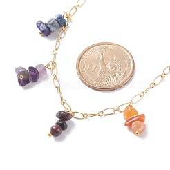 Synthetic & Natural Mixed Gemstone Chips Pendant Necklace&nbsp;NJEW-JN03855