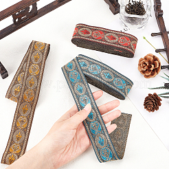 3 Rolls 3 Colors Ethnic Style Embroidery Polyester Ribbons&nbsp;OCOR-PH0001-22