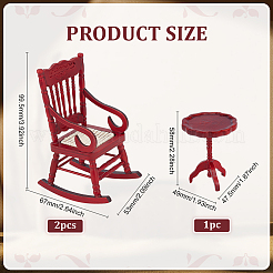 2Pcs Wood Racking Chair Micro Landscape Dollhouse Accessories&nbsp;DJEW-PH0001-66