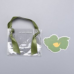 塩ビビニール袋  シルクハンドル付き  ギフトバッグパーティーの記念品  オリーブドラブ  19x13.5cm  10セット/袋&nbsp;ABAG-I004-A01