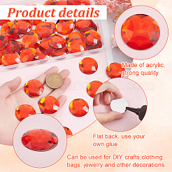 50Pcs Flat Back Acrylic Rhinestone Cabochons&nbsp;OACR-OC0001-15B