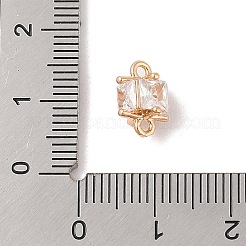 Brass Connector Charms with Glass&nbsp;KK-B100-074G