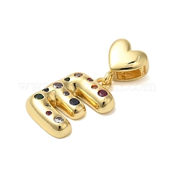Rack Plating Brass Micro Pave Clear Cubic Zirconia Perdants&nbsp;KK-C067-12G-E