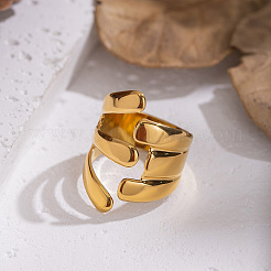 Irregular 304 Stainless Steel Cuff Open Rings for Women&nbsp;WV0171