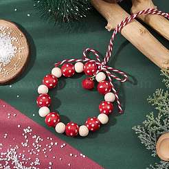 Wreath Wood Beads Pendant Decorations&nbsp;HJEW-TA00302