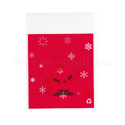 レクタングルクリスマスモチーフセロハンのOPP袋  レッド  13.9x9.9cm  一方的な厚さ：0.035mm  インナー対策：11x9.9のCM  約95~100個/袋&nbsp;OPC-I005-08A