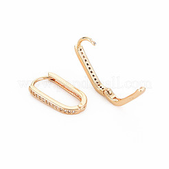 Clear Cubic Zirconia Oval Hoop Earrings&nbsp;KK-S364-280