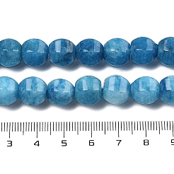 天然石ホワイトジェイドビーズ連売り  多面カット  染め  ラウンド  スチールブルー  11~12x11~12x10mm  穴：1.2mm  約38~39個/連  15.16~15.59インチ（38.5~39.6cm）&nbsp;G-N344-03F
