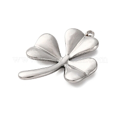 304ステンレスペンダント  ステンレス鋼色  クローバー  25x19x3mm  穴：1.4mm&nbsp;STAS-U027-05P-01