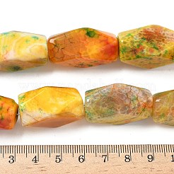 染め加工天然石瑪瑙ビーズ連売り  菱形  オレンジ  30~32x14~16x14~16mm  穴：2mm  約12個/連  14.25''（36.2cm）〜14.49''（36.8cm）&nbsp;G-I394-C14