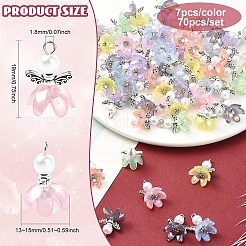 アクリルパーツ  合金ビーズで  花  ミックスカラー  19mm  穴：1.8mm  70個/セット&nbsp;PALLOY-CJ00132
